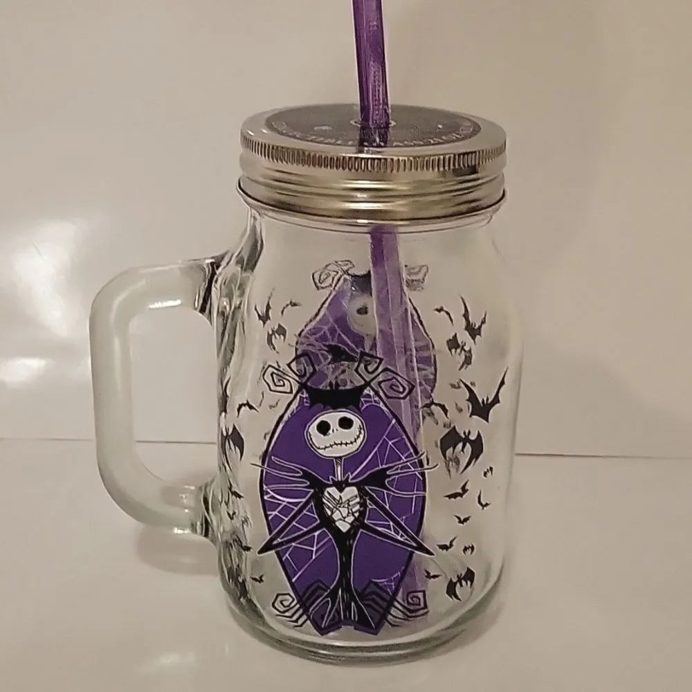 Nightmare before Christmas Mason Jar Jack Skellington NEW